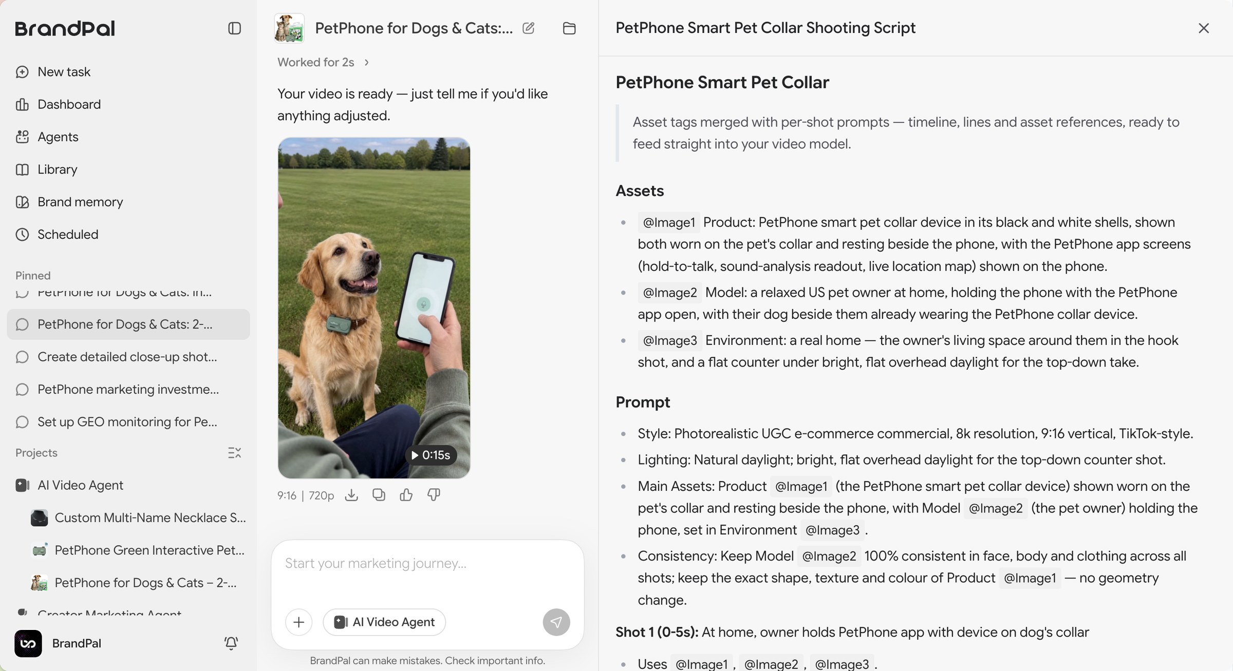AI Video Agent script workspace